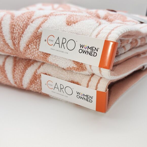 Caro Home 6pc Daisydays Cotton Bath Towel Set 2Bath 2Hand 2Tip Rose And White‎ - Picture 10 of 16